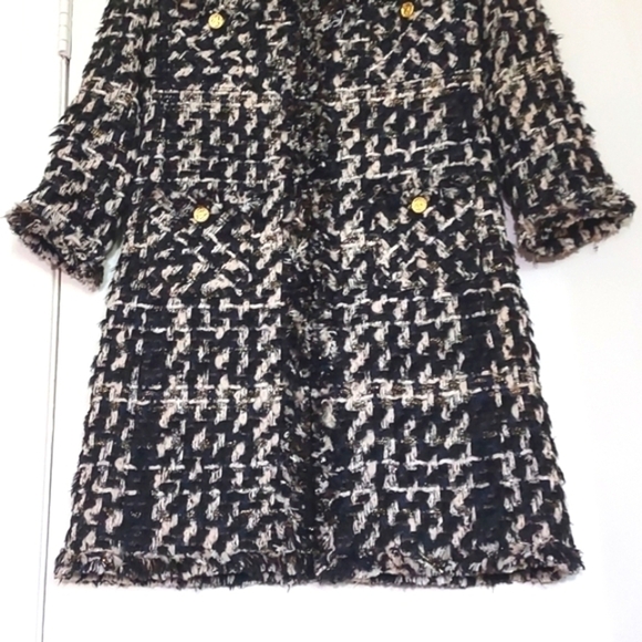 NWOT Amen Wardy Aspen Metallic Tweed Mid Length Designer Jacket Size 36FR - Picture 6 of 17
